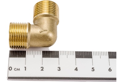 Уголок латунь резьба наружная 3/8" для компрессора Pegas pneumatic 4303