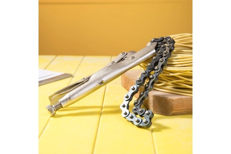 Цепные зажимные клещи DELI dl20018 с фиксатором, 230мм, длина цепи 450мм, регулировочный винт 112000