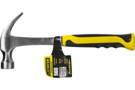 Цельнометаллический молоток-гвоздодер с двухкомпонентной рукояткой 560г Stayer PROFESSIONAL 2025-560