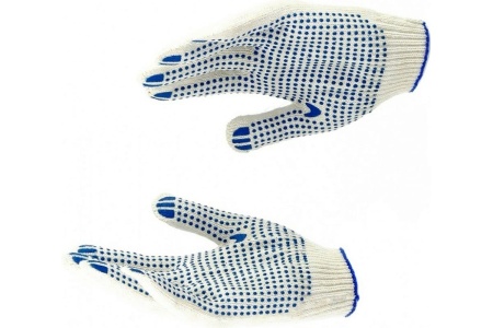 Перчатки Россия х/б, ПВХ-покрытие Точка, 10 класс, стикер 67702