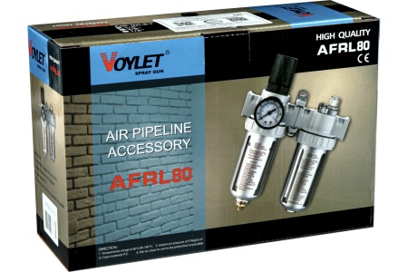 Фильтр c манометром и регулятором давления + лубрикатор Voylet 1/4" AFRL-80 005-00070