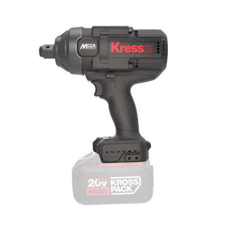 Гайковерт аккумуляторный бесщеточный KRESS KU33.91, 20В, 1/2", 1300 Нм, без АКБ и ЗУ, кейс