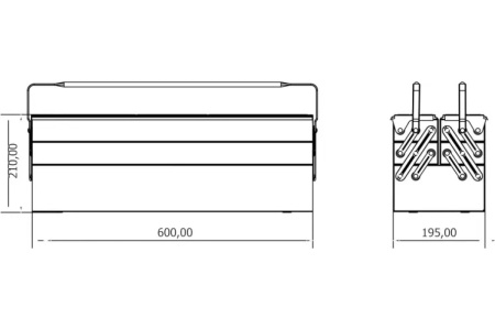 Ящик для инструментов IZELTAS раскладной, металлический, 5 секций 8420336405