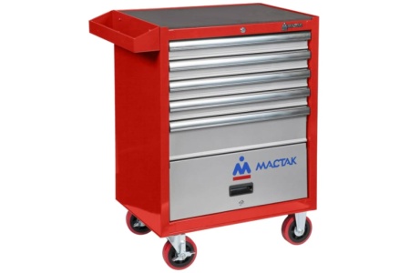 Набор инструментов СТАНДАРТ 186 предметов МАСТАК 52-05186R в красной тележке