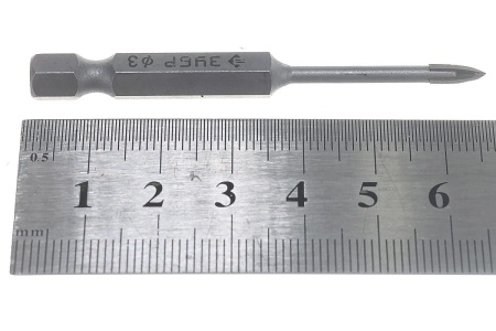 Сверло по стеклу и кафелю ЗУБР Профессионал 4-х резцовый, 3 мм, шестигранный хвостовик 29845-03_z01