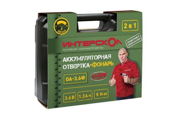 Аккумуляторная отвертка Интерскол ОА-3,6Ф кейс 433.3.1.00