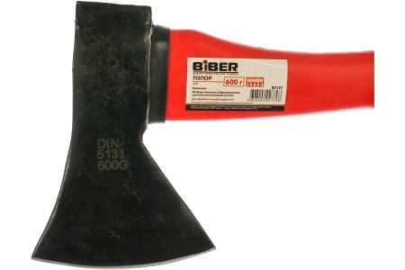 Кованый топор с фибергласовой обрезиненной ручкой, 0.6 кг Biber Профи 85121 тов-085215