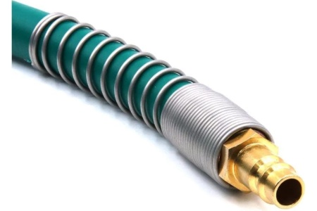 Шланг пневматический армированный (5 м, 8х14 мм, быстросъем Rapid M+F латунь, 10-16 бар, зеленый) HQ-mech HQ-AH10-514GREEN