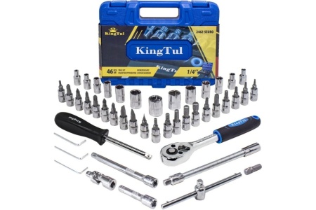 Набор инструмента KINGTUL 46пр., 1/4, 6-гран., 4-14мм KT-2462-5 EURO 51109