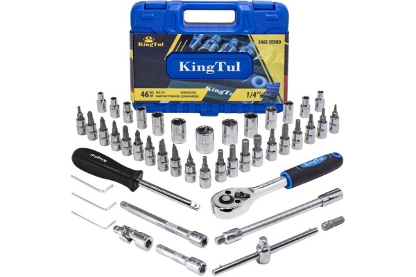 Набор инструмента KINGTUL 46пр., 1/4, 6-гран., 4-14мм KT-2462-5 EURO 51109