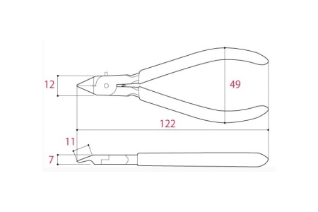 Кусачки для пластика без фаски TSUNODA 120мм TN-120