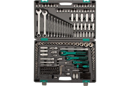 Набор инструмента 1/4", 3/8", 1/2", CrV, S2, усиленный кейс, 216шт STELS 14115