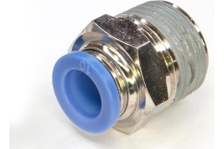Фитинг цанговый прямой металлический 10 мм, внешняя резьба 1/2" Pegas pneumatic 5207