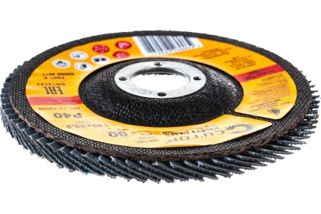 Круг наждачный лепестковый по металлу Plus (125х22.2 мм; Р40; циркониевый) CUTOP 72-12540