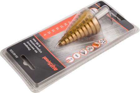 Сверло ступенчатое по металлу (9-36х56х80 мм; HSS) AV Steel AV-801936