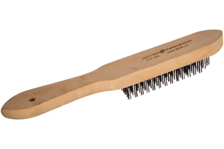 Щётка с деревянной рукояткой, стальная щетина, 6-ти рядная Дело техники 270406