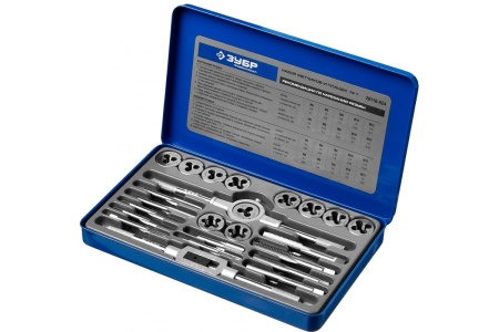 Набор метчиков и плашек, сталь Р6М5, 24 предмета ЗУБР "ПРОФЕССИОНАЛ" 28110-H24