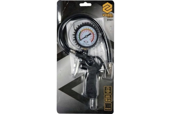 Пистолет для накачивания колес с манометром VOREL 0.6 Mpa 81651