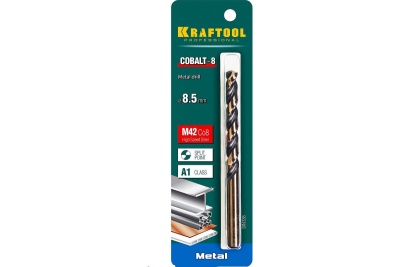 Сверло по металлу COBALT HSS-Co 8% сталь М42 (8.5х117 мм) Kraftool 29656-8.5