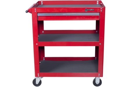 Открытая тележка, 3 полки и ящик, красная МАСТАК 520-01580R