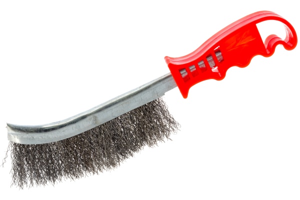 Корщетка с изогнутой пластиковой ручкой FIT IT стальная, тип А 38410