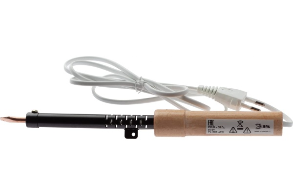 Паяльник с деревянной рукояткой ЭРА ЭПСН 230 В, 65 Вт, PLR0165W Б0046953