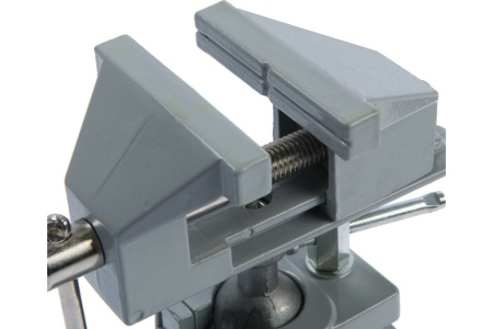 Мини-тиски ТУНДРА алюминиевые  усиленное крепление на присоске, поворотный шарнир, 75 мм 7003028