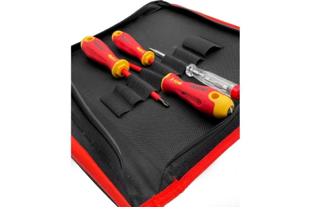 Набор отверток Felo Ergonic SL, PH, PZ +/-, отвертка тестер сети и диэлектрическиие бокорезы 160 мм 41390504