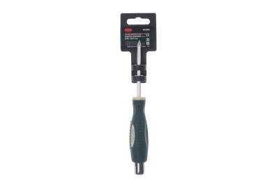 Крестовая силовая отвертка ROCKFORCE PH1.0х75м на пластиковом держателе RF-7021075