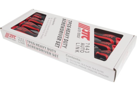 Набор усиленных отверток, 7 предметов JTC 7643