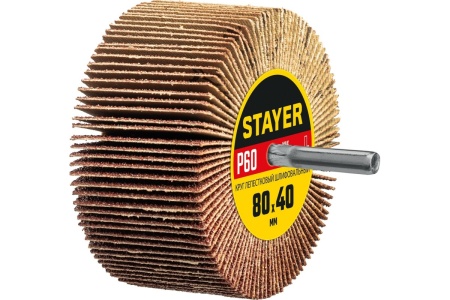 Круг шлифовальный лепестковый на шпильке STAYER P60, 80x40 мм 36609-060