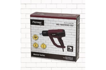 Промышленный электрический фен с дисплеем и насадками Forcekraft  220в, 50/60гц, 2000вт, 60-600с, 300-500л/мин, класс защиты-двойная изоляция fk-hg55-2000lcd 52343