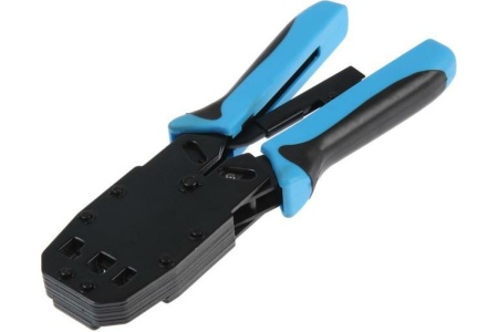 Кримпер для обжима клемм ТУНДРА RJ-45 8P, RJ-12 6P, RJ-10 4P, вертикальный обжим 4476071