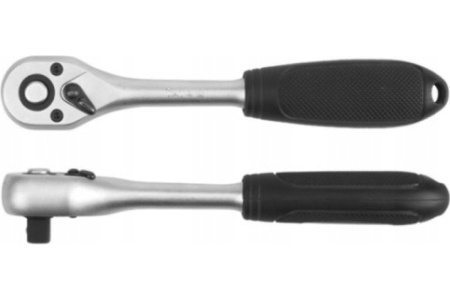 Трещотка YATO прямая, пластиковая ручка, 1/4", 146 мм, 72 зуба YT-0307