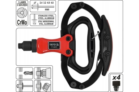 Двуручный заклепочник YATO 2,4-4,8 мм YT-36070