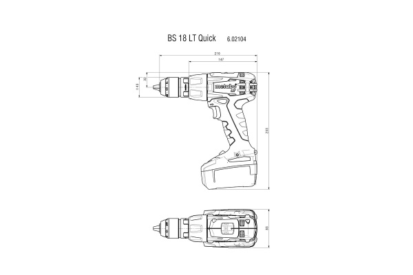 Аккумуляторный винтоверт Metabo BS 18 LT Quick 602104840 Аккумуляторный винтоверт Metabo BS 18 LT Quick 602104840