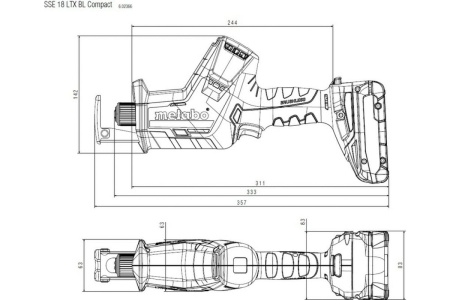 Аккумуляторная ножовка Metabo SSE 18 LTX BL Compact 602366840