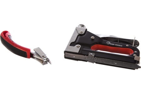 Степлер (6-8 мм, скобы J) и скободер Top Tools 41E915