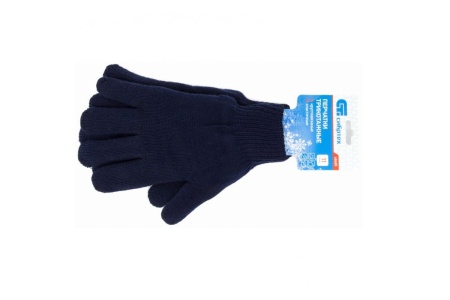 Трикотажные перчатки с двойной манжетой СИБРТЕХ, акрил, синие 68685