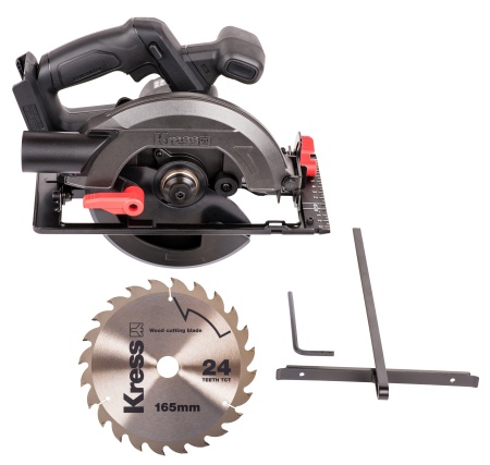 Циркулярная пила аккумуляторная KRESS KU520.9, 20В, 165мм, б/щ. без АКБ и ЗУ