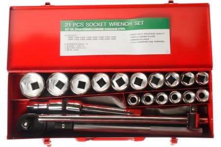 Набор шестигранных торцевых головок 3/4" 19-50мм 21шт JTC-H621M