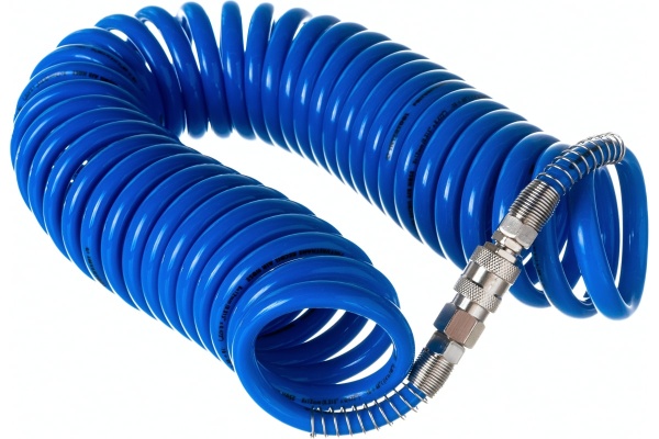 Шланг спиральный полиуретановый с быстроразъемными соединениями (10 м; 8х12 мм; 15 бар) INTERTOOL PT-1716