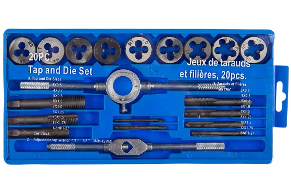 Набор метчиков и плашек FIT 70780, 20 шт