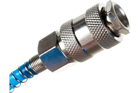 Шланг спиральный синий с быстросъемными соединениями профи (20 м; 5х8 мм; 20 бар) Pegas pneumatic 4915