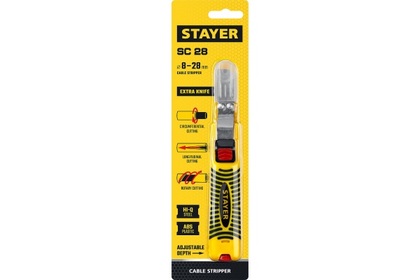 Стриппер Stayer SC-28 для снятия изоляции кабелей 8 - 28 мм 2-45303_z01