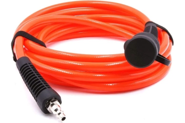 Шланг пневматический полиуретановый (10 м, 6.5х10 мм, быстросъем Rapid M+F латунь, 10-16 бар, красный) HQ-mech HQ-AH06-1010RED