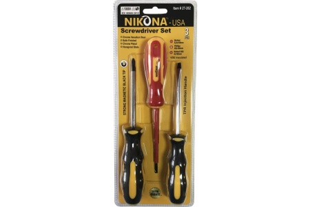 Набор отверток с изоляцией NIKONA из хромованадиевой стали, 3 предмета 27-262