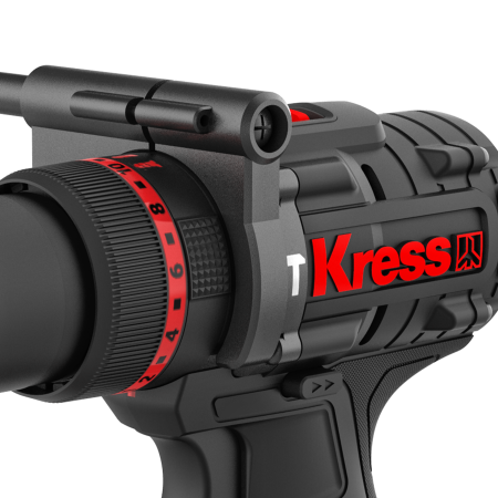 Дрель-шуруповерт аккумуляторная ударная бесщеточная KRESS KUC35, 20В, 150Нм, 4Ач х2, ЗУ 6А, кейс