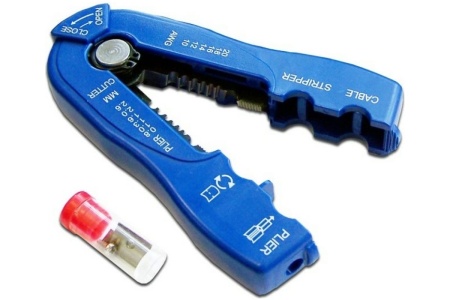 Инструмент для снятия изоляции LANMASTER 0.8-2.6 мм 10-20 AWG синий LAN-STR-0.8-2.6