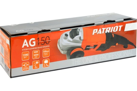 Углошлифовальная машина (УШМ) PATRIOT AG 150 тонкий корпус, пылезащищенная, диск 150 мм 110301155